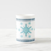 kerstMok, Snowflake Porselein Kop (Voorkant)