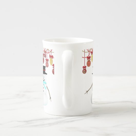 kerstMok Snowman Porselein Kop (Achterkant)