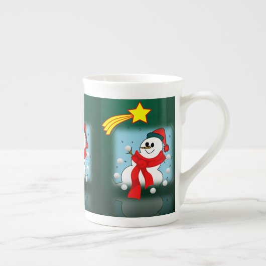 kerstMok Snowman Porselein Kop (Rechts)