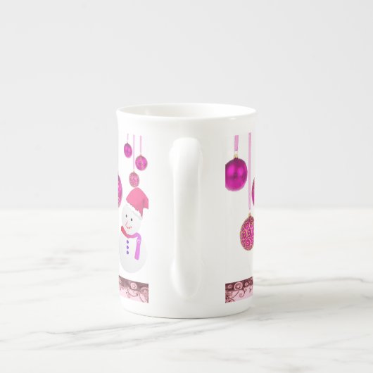 kerstMok Snowman Porselein Kop (Achterkant)