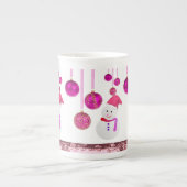 kerstMok Snowman Porselein Kop (Voorkant)