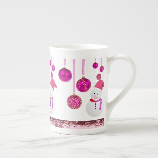 kerstMok Snowman Porselein Kop (Rechts)