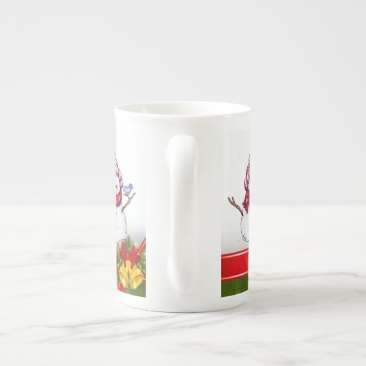 kerstMok Snowman Porselein Kop (Achterkant)