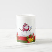 kerstMok Snowman Porselein Kop (Voorkant)