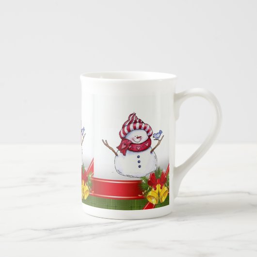 kerstMok Snowman Porselein Kop (Rechts)