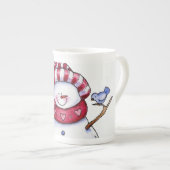kerstMok Snowman Porselein Kop (Voorkant rechts)