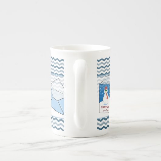 kerstMok Snowman Porselein Kop (Achterkant)