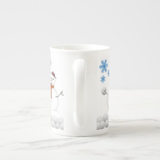 kerstMok Snowman Porselein Kop (Achterkant)