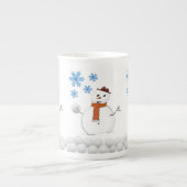 kerstMok Snowman Porselein Kop (Voorkant)