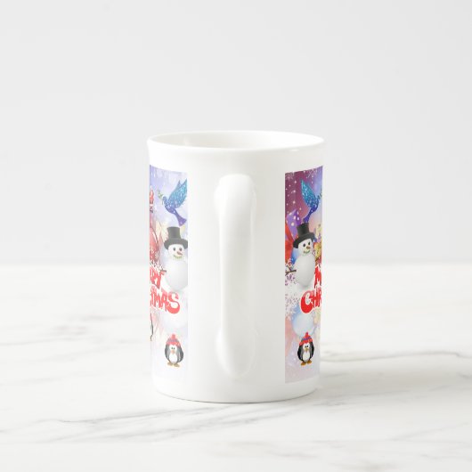 kerstMok Snowman Porselein Kop (Achterkant)