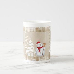 kerstMok Snowman Porselein Kop
