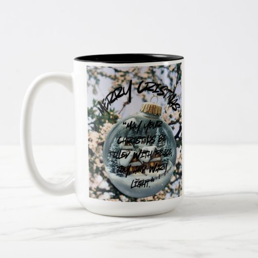 Kerstmok Tweekleurige Koffiemok (Links)