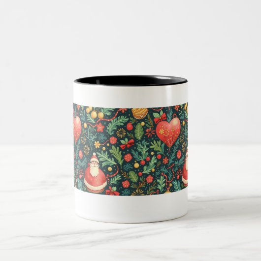 kerstmok tweekleurige koffiemok (Center)