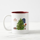 Kerstmok Tweekleurige Koffiemok (Links)