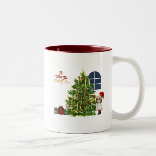 Kerstmok Tweekleurige Koffiemok (Rechts)