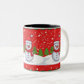 kerstmok tweekleurige koffiemok (Voorkant rechts)