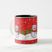 kerstmok tweekleurige koffiemok (Voorkant links)