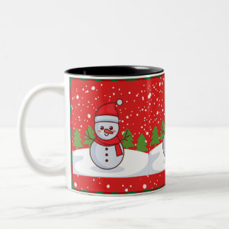 kerstmok tweekleurige koffiemok
