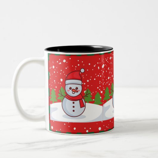 kerstmok tweekleurige koffiemok (Links)