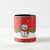 kerstmok tweekleurige koffiemok (Center)
