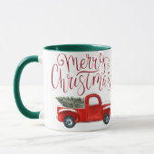 Kerstmok Vintage Rode Truck Mok (Links)