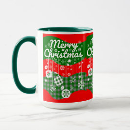 Kerstmok - Witte Ornamenten & Prettig Kerstfeest Mok