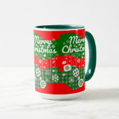 Kerstmok - Witte Ornamenten & Prettig Kerstfeest Mok (Voorkant rechts)