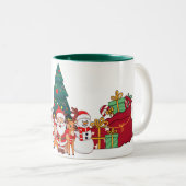 Kerstmoker Tweekleurige Koffiemok (Voorkant rechts)