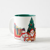 Kerstmoker Tweekleurige Koffiemok (Voorkant links)