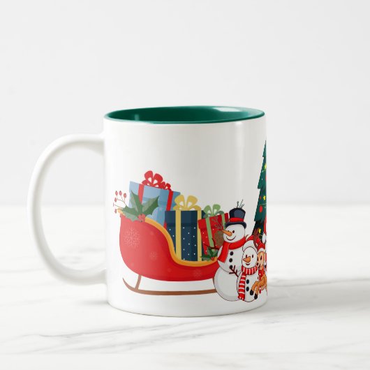 Kerstmoker Tweekleurige Koffiemok (Links)