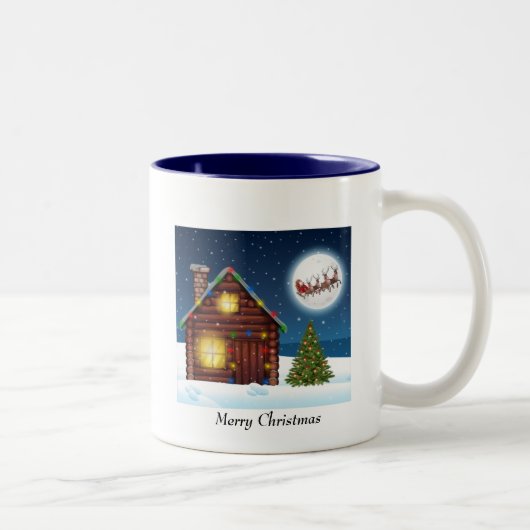 Kerstmoker Tweekleurige Koffiemok (Rechts)