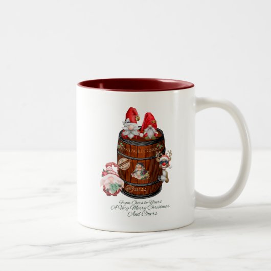 Kerstmoker Tweekleurige Koffiemok (Rechts)