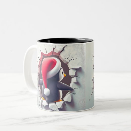Kerstmokeromslag Tweekleurige Koffiemok (Voorkant links)