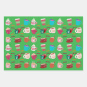 Kerstmokken Inpakpapier Plat Vel Set van 3 (Voorkant 3)