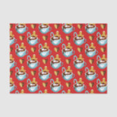 kerstMokken met warme chocolade en koekjes Tissuepapier (Voorkant)