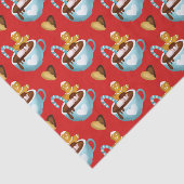 kerstMokken met warme chocolade en koekjes Tissuepapier (Detail)