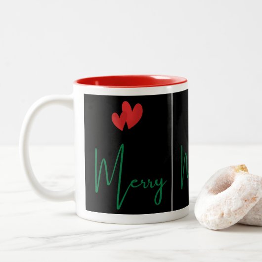 Kerstmokken Tweekleurige Koffiemok (Met donut)