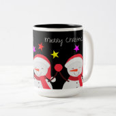 kerstmokken tweekleurige koffiemok (Voorkant rechts)