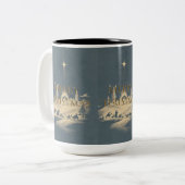 Kerstmokkop tweekleurige koffiemok (Voorkant links)