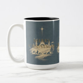 Kerstmokkop  tweekleurige koffiemok