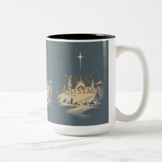 Kerstmokkop tweekleurige koffiemok (Rechts)