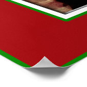 Kerstmona Lisa met kerstman Poster (Hoek)