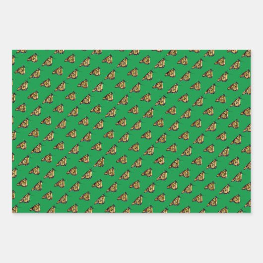 kerstmonarchen met cadeaubonnen inpakpapier vel (Voorkant 3)