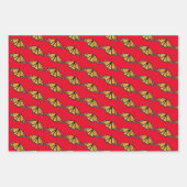 kerstmonarchen met cadeaubonnen inpakpapier vel (Voorkant 2)