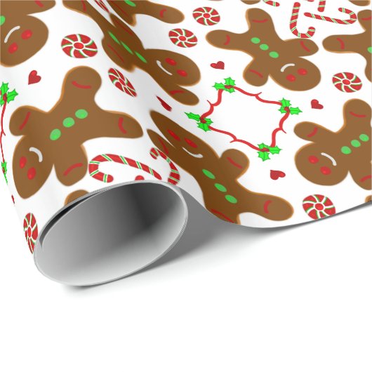 Kerstmonografie voor ontbijtbrood cadeaupapier (Rol Hoek)