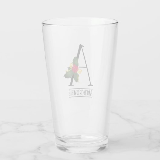 kerstmonogram A Persoonlijke bier Glas