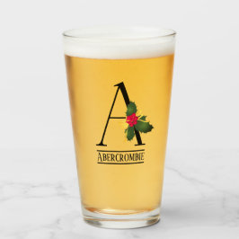 kerstmonogram A Persoonlijke bier Glas