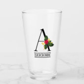 kerstmonogram A Persoonlijke bier Glas (Voorkant)