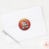 Kerstmonogram A voor wintergeschenken Ronde Sticker (Envelop)