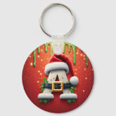 Kerstmonogram A voor wintergeschenken Sleutelhanger (Achterkant)